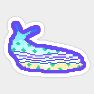 Modern Pixel Ocean Sea Slug Sticker